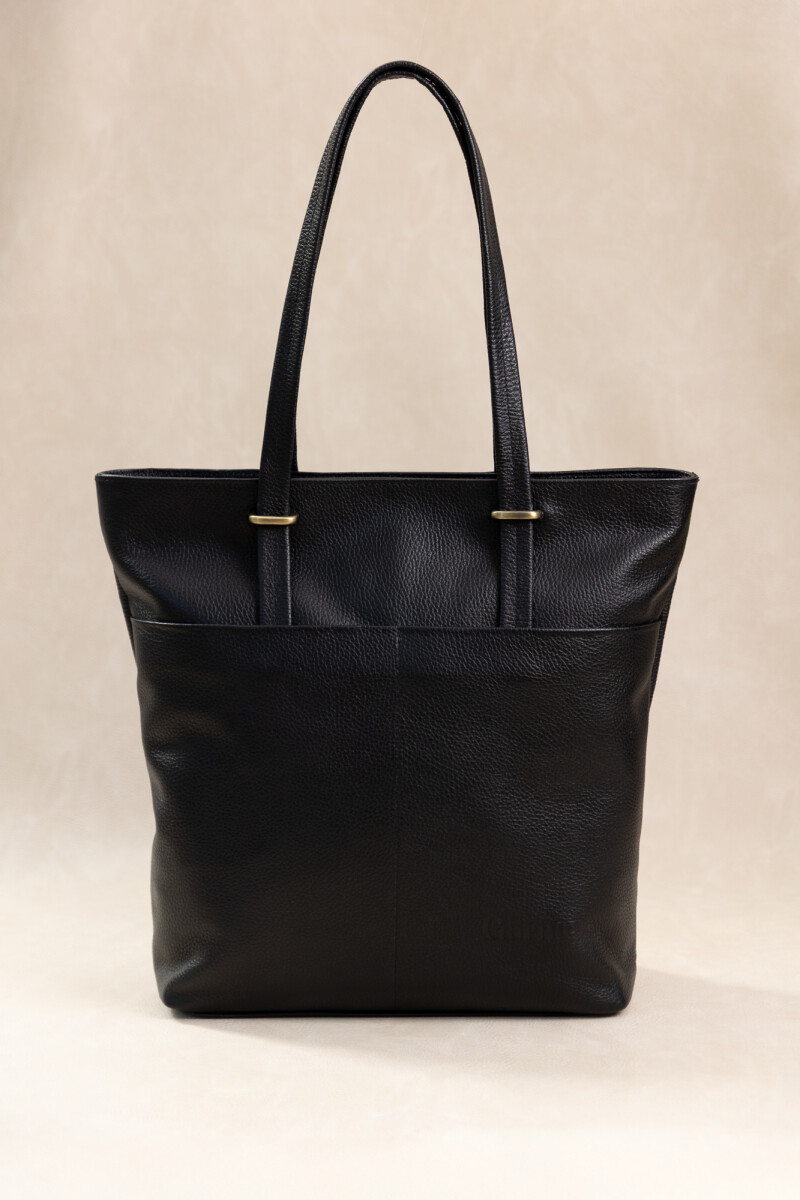 Cartera Inés - Negro Graneado 