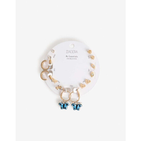 Set 7 Pares De Aros Color Dorado