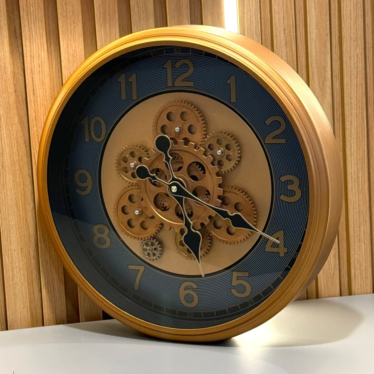 Reloj Pared Redondo engranaje Gold Ø 40cm 