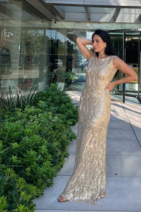 Vestido lentejuelas Berila Dorado