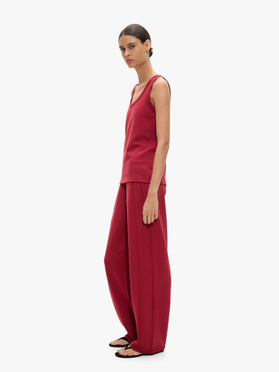 Pantalón Básico Con Tacto Suave rojo
