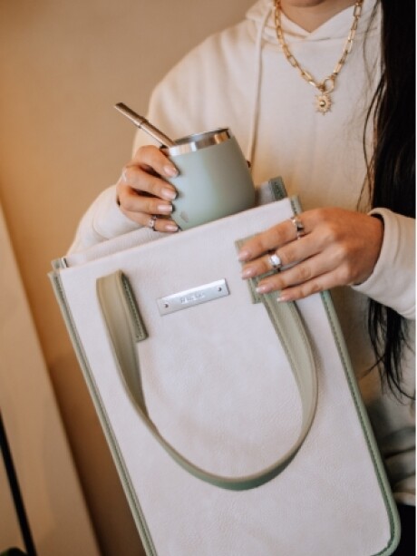 Matera bolsito Lisa Natural + Verde