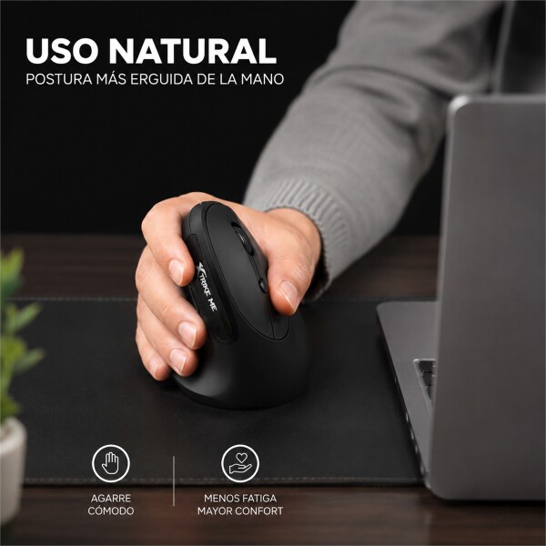 Mouse Vertical Inalámbrico Xtrike Me GW-301 4000 DPI Negro 1