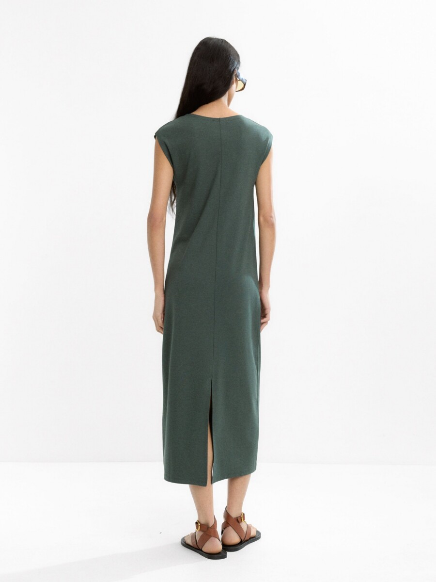 Vestido Midi Liso caqui