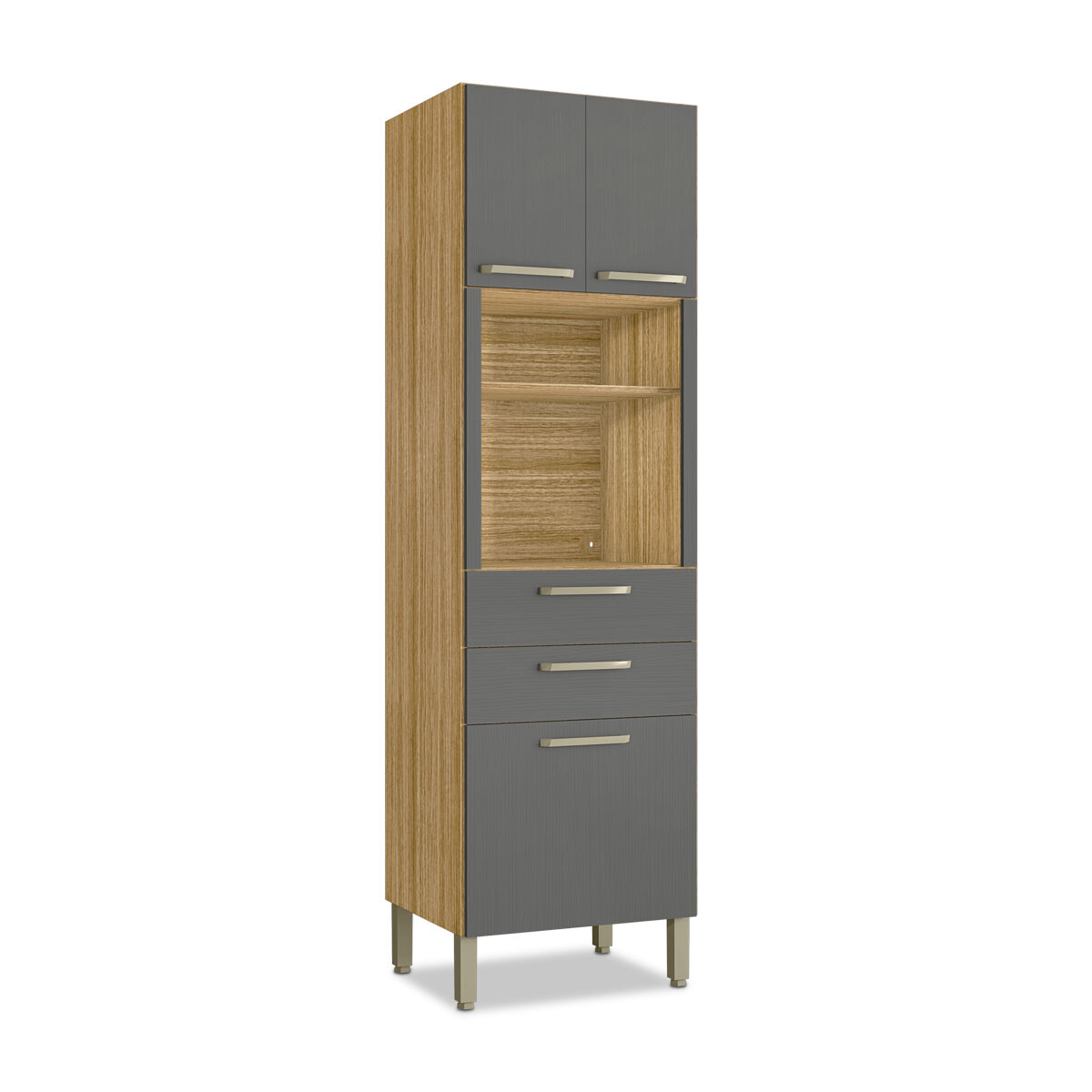 MUEBLE BAJO MESADA PARA COCINA DOS PUERTAS TRES CAJONES DE 1.20CM SERIE VIV  ALUMINIO KITS PARANA - GAMAS DE BEIGE — Acher Cerámicas