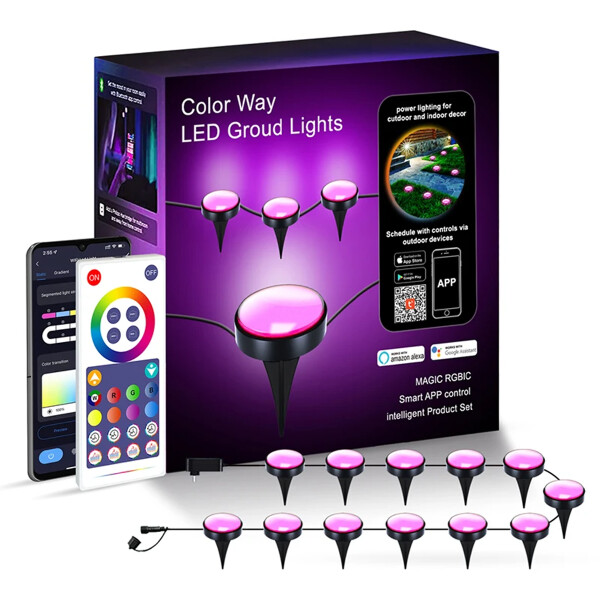 Luces R Gb Impermeable A Control Wi-fi Tuya Gl15 TUYA SMART LUCES PARA JARDIN RGB GL15