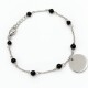 Pulsera con bolitas negras y medalla Pulsera con bolitas negras y medalla