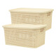 Set x2 Caja simil ratán 4 lts 26,7x18x12cm BEIGE