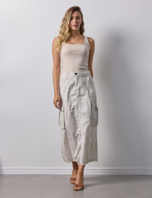 Falda Maxi Cargo BEIGE