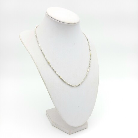 Cadena de plata 925 y double en oro 18 ktes, 50 cm. Cadena de plata 925 y double en oro 18 ktes, 50 cm.