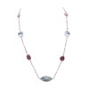 Conjunto Moderno-Plata rodinada 925- Piedra Topacio azul y Turmalina-CJ2033 conpiedra