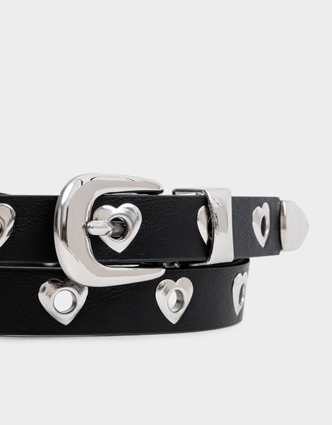 Cinturones y Fajas Cinturón Suede Tachas - Negro