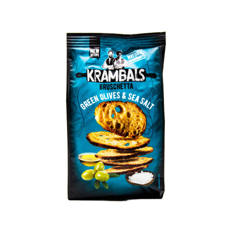 TOSTADAS KRAMBALS BRUSHETTA GREEN OLIVES & SEA SALT 70GRS