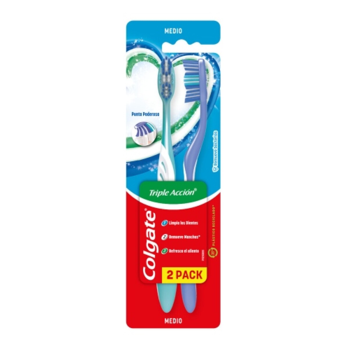 Colgate Cepillos Triple Acción Pack x2 – Cepillos Dentales Multiuso