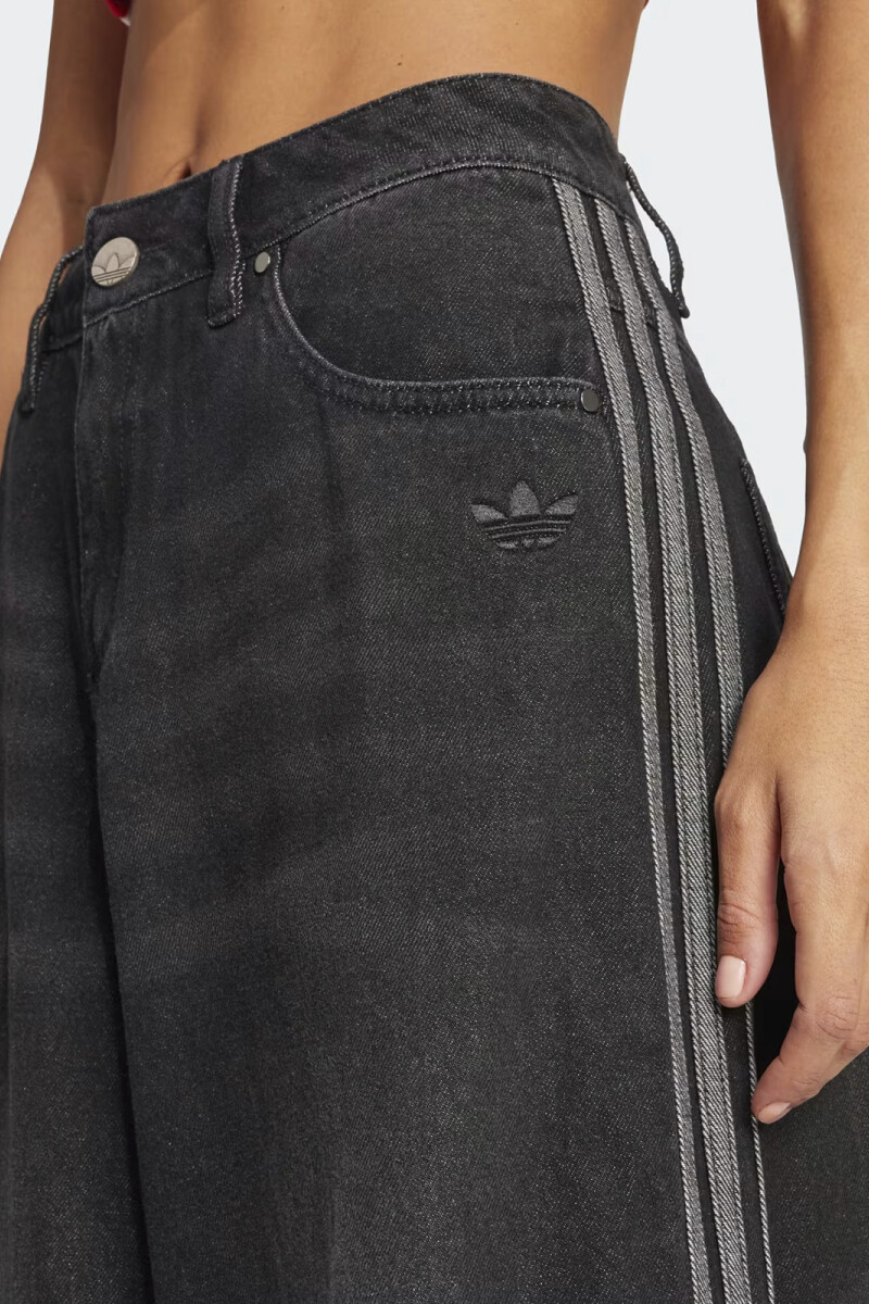 DENIM WIDE PANT Negro