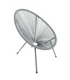 Silla Simil Rattan Ovalada Gris
