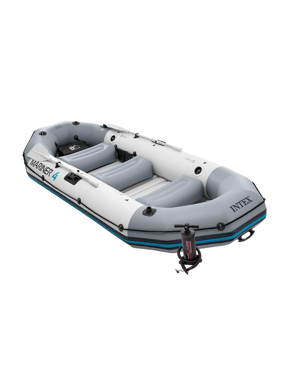 INTEX BOTE GOMÓN INFLABLE MARINER 4 PERSONAS SERIE PRO SET +REMOS +INFLADOR 