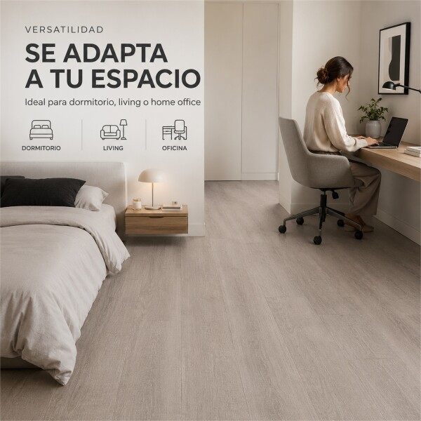 Piso Vinilico Autoadhesivo Piso Flotante Simil Madera x 20m2 Gris 1