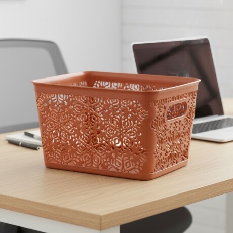 Cesto organizador calado 7 lts MARRON CLARO