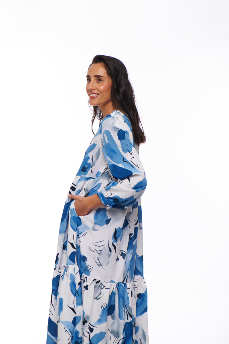 VESTIDO MELANIA ESTAMPADO CRUDO