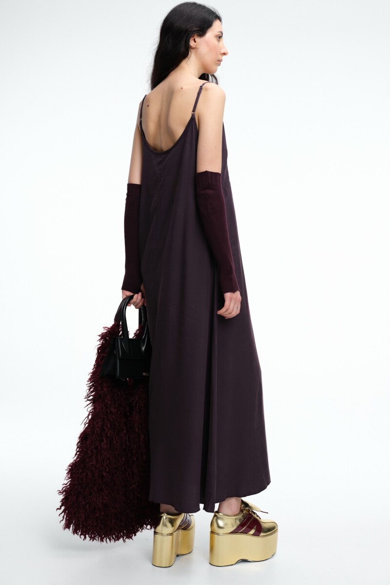 VESTIDO LARGO Bordo