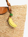 Shopper Shopper De Rafia Con Tag Colgante - Marron Beige