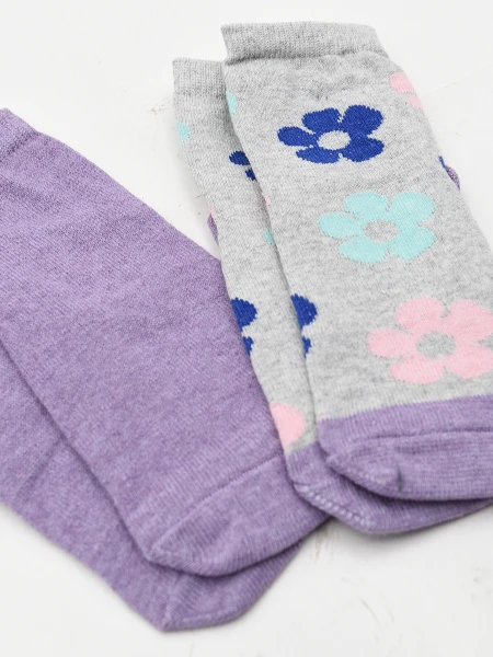 MEDIAS X2 FLORES LILA