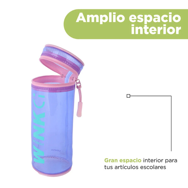 Cartuchera wink cilindro rosa