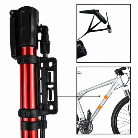 Inflador Manual Bici Pelotas Inflables con Picos Rojo/negro