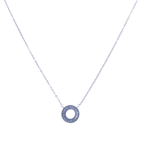 Cadena y dije Plata 925 rodinada y circonias Cadena y dije Plata 925 rodinada y circonias