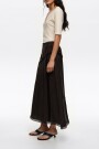FALDA MIDI ENCAJE Negro