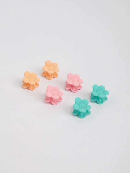 Pack X6 Pinzas de pelo Flores