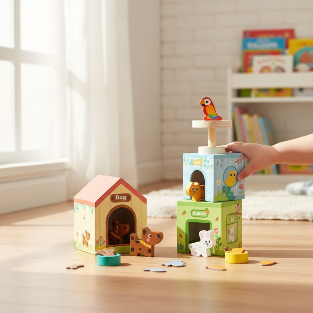 Casita mascotas encastre apilable HI PANDO Casita mascotas encastre apilable HI PANDO