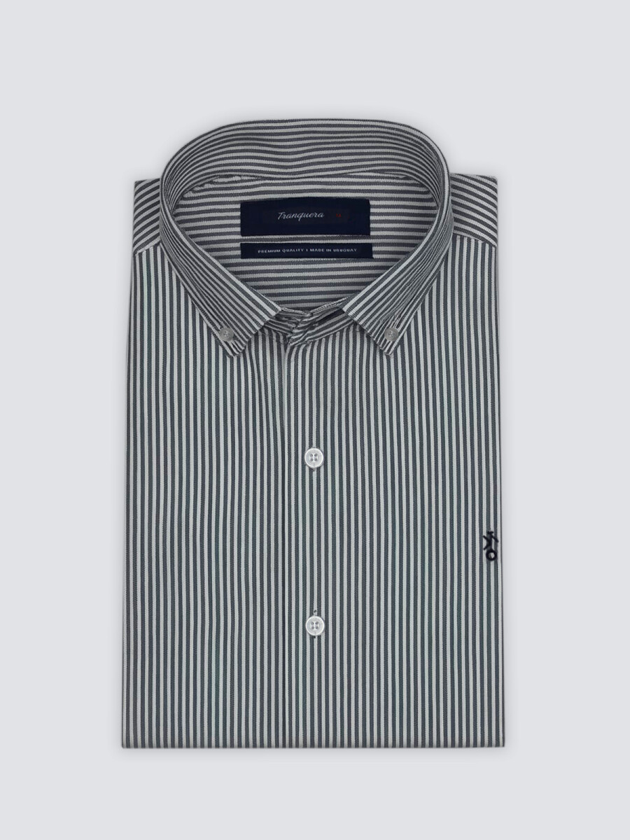Camisa de Hombre Premium Rayada - Raya Gris 