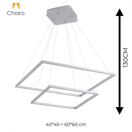 Colgante led dos Marcos 60 + 40cm 70W Dimerizable Plata Colgante led dos Marcos 60 + 40cm 70W Dimerizable Plata