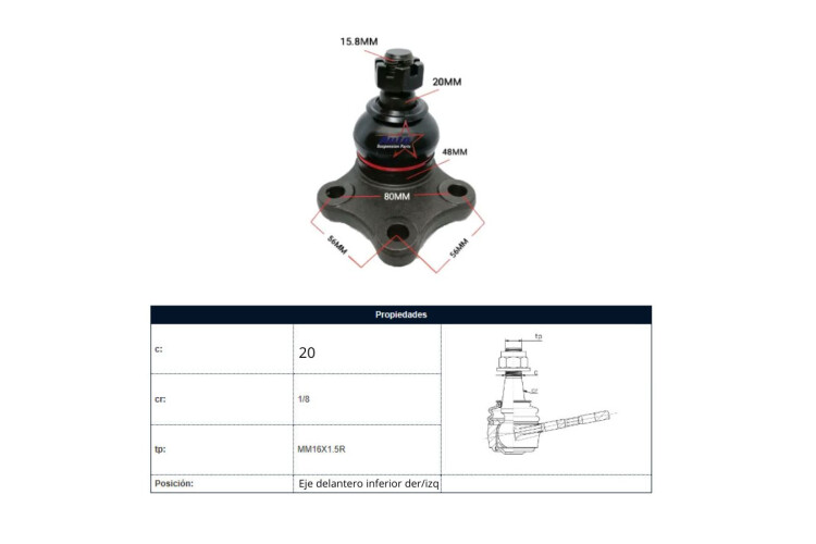 Rotula Del Mitsubishi L200 93-95 Der/Izq Rotula Del Mitsubishi L200 93-95 Der/Izq