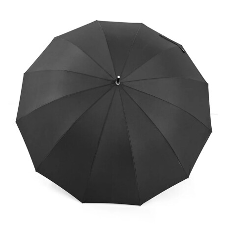Paraguas Grande Largo Resistente Impermeable Mango Madera Negro