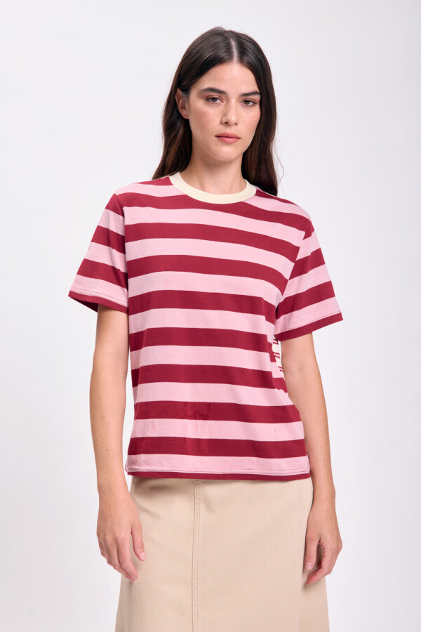 Remera estampa Rayas Crudo