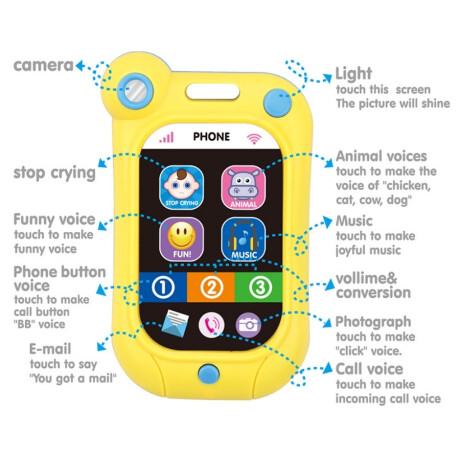 Teléfono Didáctico Infantil Huanger Con Sonidos Y Luces Ub AMARILLO