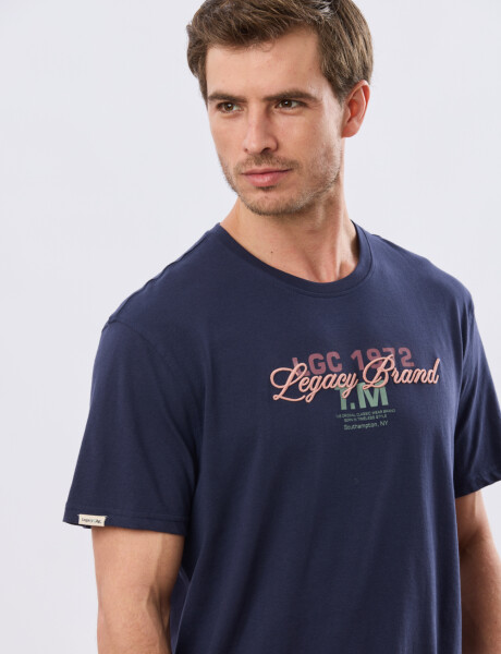 REMERA ESTAMPADA DE ALGODÓN Azul