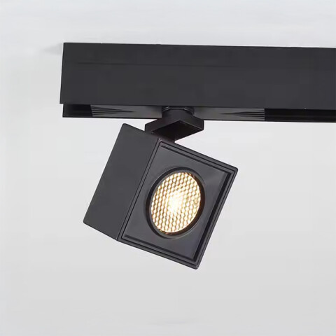 Spot Led p/riel magnét. cuad negro 12W cálida 24° ZU0541