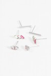 Set caravanas pins strass plateado