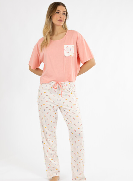 Pijama lobster pantalon Rosa coral