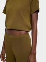Pantalón De Punto Cintura Elástica verde