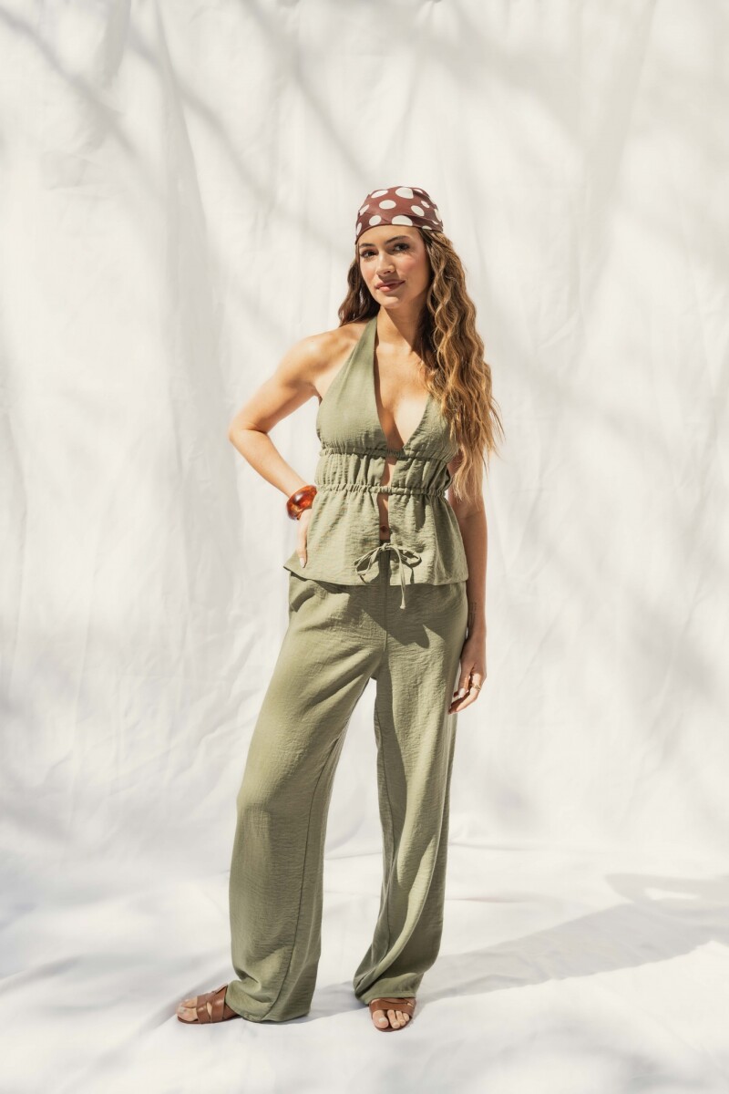 PANTALON CAYETANA MOSS GREEN PANTALON CAYETANA MOSS GREEN