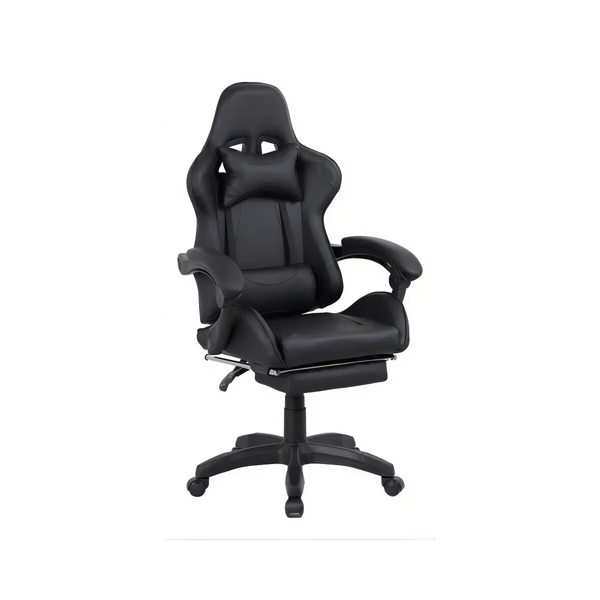 Silla gamer ergonomica reclinable con posapie negro 