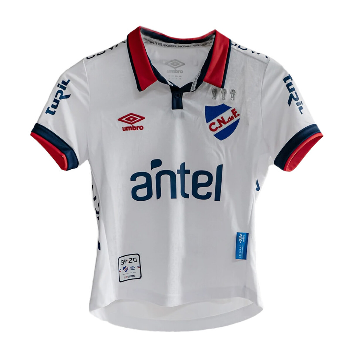 Camiseta Infantil Umbro Nacional Home 2024 - Blanco - Rojo - Azul 