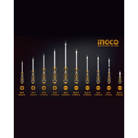 Juego de Destornilladores Ingco 10 Pzas Hksd1028 Juego de Destornilladores Ingco 10 Pzas Hksd1028