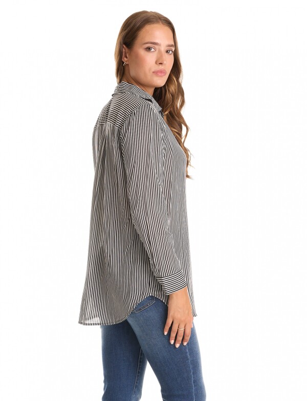 Camisa Lineas NEGRO/BLANCO