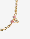 Collares Cortos Piedras Collar De Acero Dorado Con Piedra Natural - Dorado